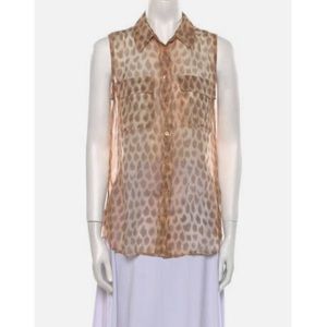 Equipment Silk Animal Print Top Size Medium